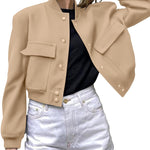 Zeagoo Women Bomber Jacket Casual Button Down Shackets