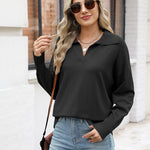 Zeagoo Women's Fall Striped Sweater V Neck Oversized Knitted Tops
