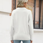 Zeagoo Women's Fall Striped Sweater V Neck Oversized Knitted Tops