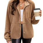Zeagoo Women's Cozy Fleece Jacket Western Aztec Print Coat