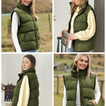 Zeagoo Women Sleeveless Warm Jackets Casual Stand Collar Puffer Vest