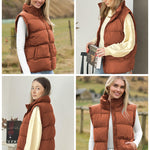 Zeagoo Women Sleeveless Warm Jackets Casual Stand Collar Puffer Vest