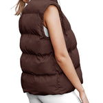 Zeagoo Women Sleeveless Warm Jackets Casual Stand Collar Puffer Vest