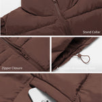 Zeagoo Women Sleeveless Warm Jackets Casual Stand Collar Puffer Vest