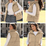 Zeagoo Women Sleeveless Warm Jackets Casual Stand Collar Puffer Vest