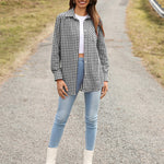 Zeagoo Long Sleeve Plaid Shirt for Women Flannel Button Down Shirts