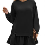 Zeagoo Women Oversized Sweatshirt Plaid Patchwork Dress