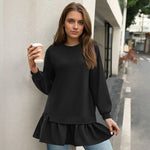Zeagoo Women Oversized Sweatshirt Plaid Patchwork Dress