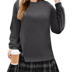 Zeagoo Women Oversized Sweatshirt Plaid Patchwork Dress