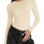 Zeagoo Women Y2K Crewneck Long Sleeve Slim Fit T-Shirt