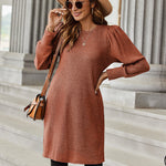 Zeagoo Women Knit Dress Puff Long Sleeve Dress