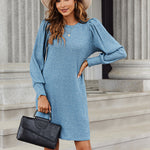 Zeagoo Women Knit Dress Puff Long Sleeve Dress