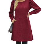 Zeagoo Women Knit Dress Puff Long Sleeve Dress