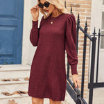 Zeagoo Women Knit Dress Puff Long Sleeve Dress