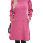 Zeagoo Women Knit Dress Puff Long Sleeve Dress