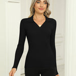 Zeagoo Womens Sweater Long Sleeve V Neck Ribbed Knit Tops