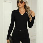 Zeagoo Womens Sweater Long Sleeve V Neck Ribbed Knit Tops