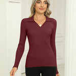 Zeagoo Womens Sweater Long Sleeve V Neck Ribbed Knit Tops