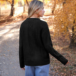 Zeagoo Women's Crew Neck Cable Knit Pullover Sweater