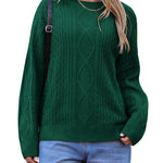Zeagoo Women's Crew Neck Cable Knit Pullover Sweater