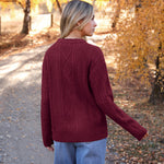 Zeagoo Women's Crew Neck Cable Knit Pullover Sweater