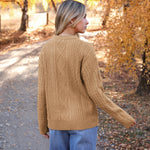 Zeagoo Women's Crew Neck Cable Knit Pullover Sweater