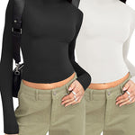 Zeagoo Women Turtleneck Casual Long Sleeve Shirts Tight T-Shirts