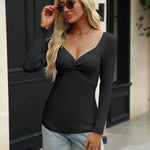 Zeagoo Sweaters for Women Long Sleeve V Neck Ribbed Knit Tops