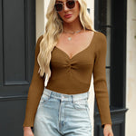 Zeagoo Sweaters for Women Long Sleeve V Neck Ribbed Knit Tops