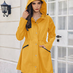 Zeagoo Women Rain Jacket Waterproof Lightweight Long Hooded Raincoat