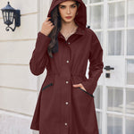 Zeagoo Women Rain Jacket Waterproof Lightweight Long Hooded Raincoat