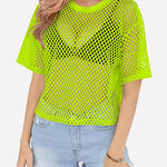 Zeagoo Mesh T Shirts Short Sleeve Hollow Out Shirts