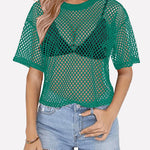 Zeagoo Mesh T Shirts Short Sleeve Hollow Out Shirts