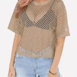 Zeagoo Mesh T Shirts Short Sleeve Hollow Out Shirts