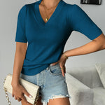 Zeagoo Short Sleeve Sweaters Soft Casual V Neck Pullover Tops