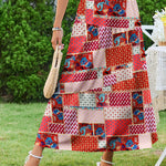 Zeagoo Maxi Skirts Boho Pleated A-Line Flowy Swing Skirt
