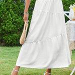 Zeagoo Maxi Skirts Boho Pleated A-Line Flowy Swing Skirt