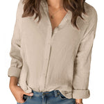 Zeagoo Zeagoo Women's Casual Loose 100% Cotton Long Sleeve Blouse for Women Casual Work Office Loose Fit 2026 | Under