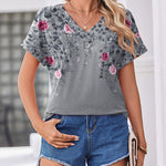 Zeagoo Summer Rolled Short Sleeve V Neck T-Shirt for Women Casual Business Work Office 2026 | Under $40