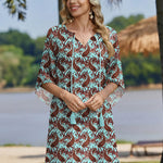 Zeagoo Women's Boho Mini Dress with Pockets (US Only)