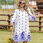 Zeagoo Women's Boho Mini Dress with Pockets (US Only)