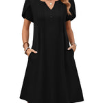 Zeagoo Women's Casual A-Line Short Sleeve Mini Dress with Pockets (US Only)