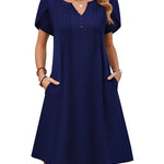 Zeagoo Women's Casual A-Line Short Sleeve Mini Dress with Pockets (US Only)