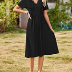 Zeagoo Women's Casual Short Sleeve A-line Midi Dress with Pocket (US Only)
