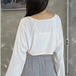 Tie Shrug Crop Cardigan (Open Front) - Zeagoo (Us Only)