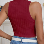 Zeagoo Tank Top for Women Ribbed Knit Sleeveless Crop Tops Summer Crew Neck Cropped Racerback Camisole  (US Only)