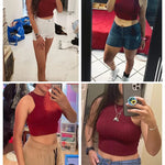 Zeagoo Tank Top for Women Ribbed Knit Sleeveless Crop Tops Summer Crew Neck Cropped Racerback Camisole  (US Only)