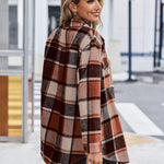 Zeagoo Plaid Shacket Jacket Button Down Trench Coats