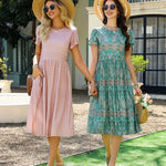 Zeagoo Women Short Sleeve Midi Dress with Pockets (US Only)
