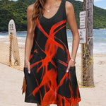 Zeagoo Loose V Neck Sleeveless Sundresses Swimsuit Coverup